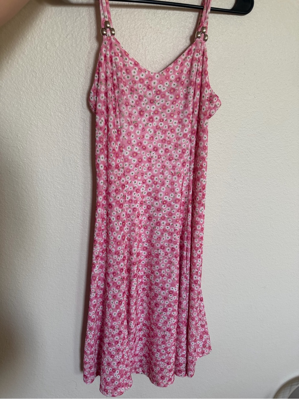 Summer Pink Daisy Slip Mini Dress